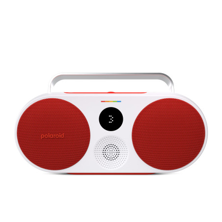Polaroid 9091 P3 Lecteur de Musique (Rouge) – Boombox rétro sans Fil Haut-Parleur Bluetooth Rechargeable avec Double appariement