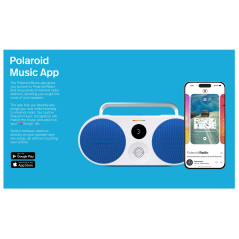 Polaroid 9091 P3 Lecteur de Musique (Rouge) – Boombox rétro sans Fil Haut-Parleur Bluetooth Rechargeable avec Double appariement