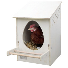 Kerbl Hobbyfarming pondoir, 1 Compartiment, boîte à œufs, 51 x 34 x 53 cm, Bois, Poules, Poules pondeuses, Fixation Murale