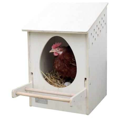 Kerbl Hobbyfarming pondoir, 1 Compartiment, boîte à œufs, 51 x 34 x 53 cm, Bois, Poules, Poules pondeuses, Fixation Murale