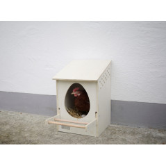 Kerbl Hobbyfarming pondoir, 1 Compartiment, boîte à œufs, 51 x 34 x 53 cm, Bois, Poules, Poules pondeuses, Fixation Murale