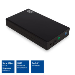 ACT AC1405 Boîtier de Disque Dur 3,5" SATA I/II/III HDD USB 3.0 Support UASP Boîtier sans Outil