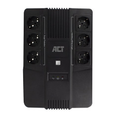ACT Back-up Onduleur Line Interactive 600VA Batterie UPS Power Supply (6 Sorties Schuko, Protection Contre Les surtensions) AVR