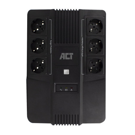 ACT Back-up Onduleur Line Interactive 600VA Batterie UPS Power Supply (6 Sorties Schuko, Protection Contre Les surtensions) AVR