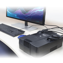 ACT Back-up Onduleur Line Interactive 600VA Batterie UPS Power Supply (6 Sorties Schuko, Protection Contre Les surtensions) AVR 