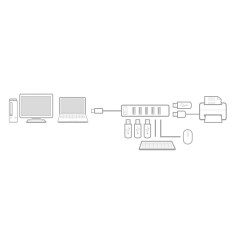 ACT Hub USB 7 Ports avec Interrupteur Marche/arrêt AC6215
