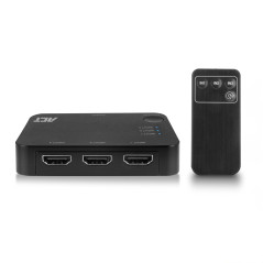 ACT Commutateur HDMI 4K 1080P, 3 en 1 Sortie, télécommande Infrarouge sans Fil, Interrupteur Automatique, Compatible avec TV, PS