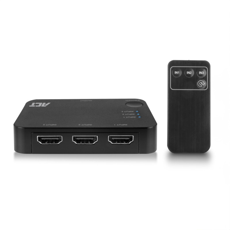 ACT Commutateur HDMI 4K 1080P, 3 en 1 Sortie, télécommande Infrarouge sans Fil, Interrupteur Automatique, Compatible avec TV, PS ACT Commutateur HDMI 4K 1080P, 3 en 1 Sortie, télécommande Infrarouge sans Fil, Interrupteur Automatique, Compatible avec TV, PS