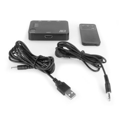 ACT Commutateur HDMI 4K 1080P, 3 en 1 Sortie, télécommande Infrarouge sans Fil, Interrupteur Automatique, Compatible avec TV, PS