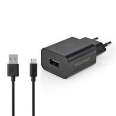Chargeur Mural | 1.0 a a | Nombre de Sorties: 1 | USB-a | Micro USB (Loose) câble | 1.00 m | 5 w | s
