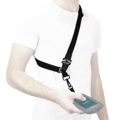 MOBILIS Bandoulière Universelle avec Système de Détachement de Sécurité avec Anneau Textile, 1 Point d'Accroche, Sangle Haute Ré