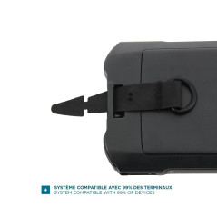 MOBILIS Bandoulière Universelle avec Système de Détachement de Sécurité avec Anneau Textile, 1 Point d'Accroche, Sangle Haute Ré