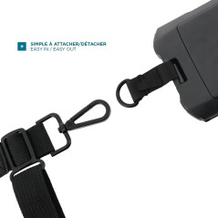 MOBILIS Bandoulière Universelle avec Système de Détachement de Sécurité avec Anneau Textile, 1 Point d'Accroche, Sangle Haute Ré