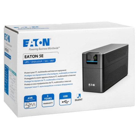 Eaton UPS 5E Gen2 700 IEC - Alimentation sans Interruption Interactive - 5E700I - 700 VA (4 Prises IEC-C13, Silencieux, Logiciel