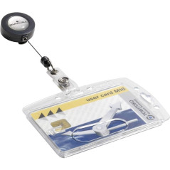Durable 8012-19 Portes-badge pour carte de sécurité avec enrouleur Lot de 10