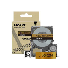 Epson LabelWorks LK-5KBM Ruban adhésif pour LW-C410 et LW-C623 Doré métallisé Noir 18 mm