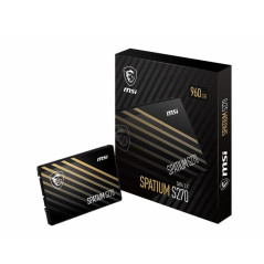 MSI SPATIUM S270 SATA 2.5" 240GB - Disque SSD Interne 240 Go, SATA III 6 GB/s, 2,5", Lecture 500 MB/s & Écriture 400 MB/s, 3D NA