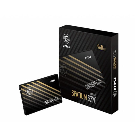 MSI SPATIUM S270 SATA 2.5" 240GB - Disque SSD Interne 240 Go, SATA III 6 GB/s, 2,5", Lecture 500 MB/s & Écriture 400 MB/s, 3D NA