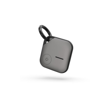 Echo smart tag gris, badge visible sur une carte, bip sonore, pile changeable avec 1 an d'autonomie, installation facile sans ap