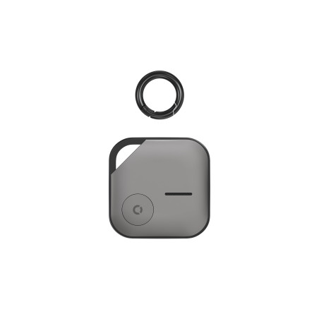 Echo smart tag gris, badge visible sur une carte, bip sonore, pile changeable avec 1 an d'autonomie, installation facile sans ap