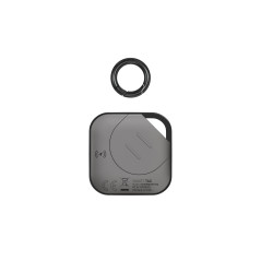 Echo smart tag gris, badge visible sur une carte, bip sonore, pile changeable avec 1 an d'autonomie, installation facile sans ap