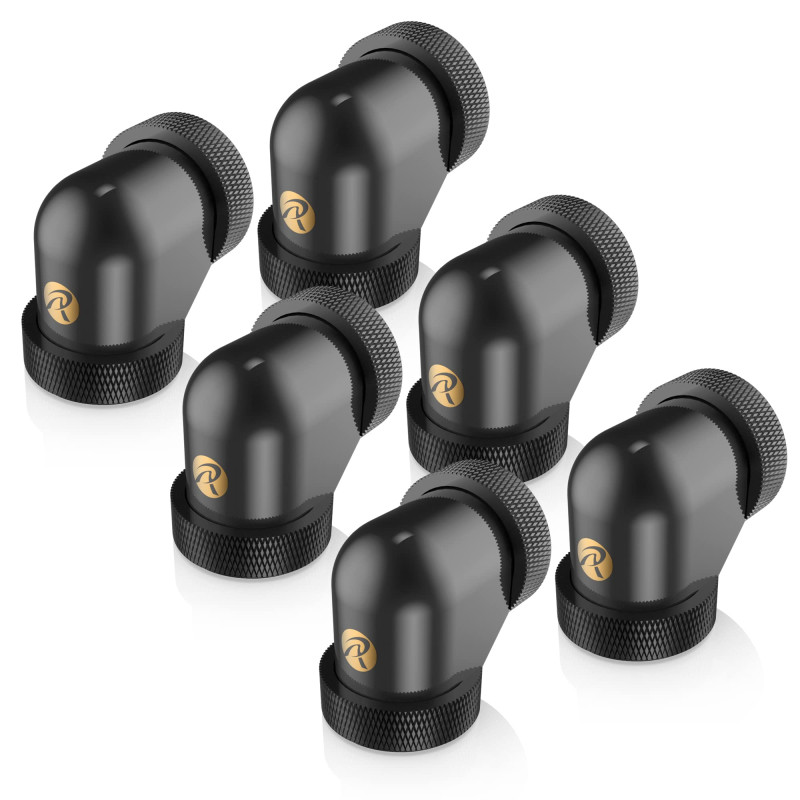 Raijintek Compatible Anschluss PELIAS D140906, 14mm, 90 Grad Adapter - 6er-Pack, Schwarz Raijintek Compatible Anschluss PELIAS D140906, 14mm, 90 Grad Adapter - 6er-Pack, Schwarz