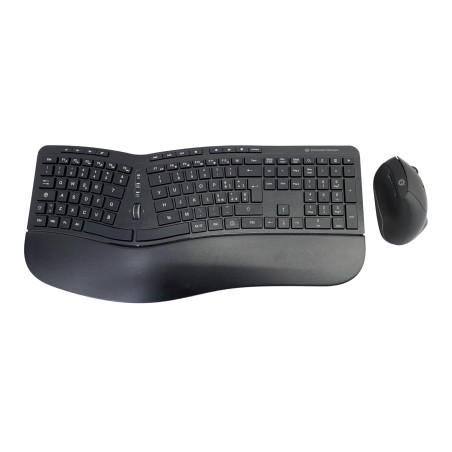 Conceptronic ORAZIO02IT Ergo Ensemble Clavier Ergonomique et Souris Verticale sans Fil Clavier Italien