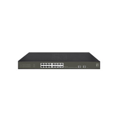 LevelOne Switch 16x GE GES-2118P 2xGSFP 19" 230W 16xPoE+ - Switch