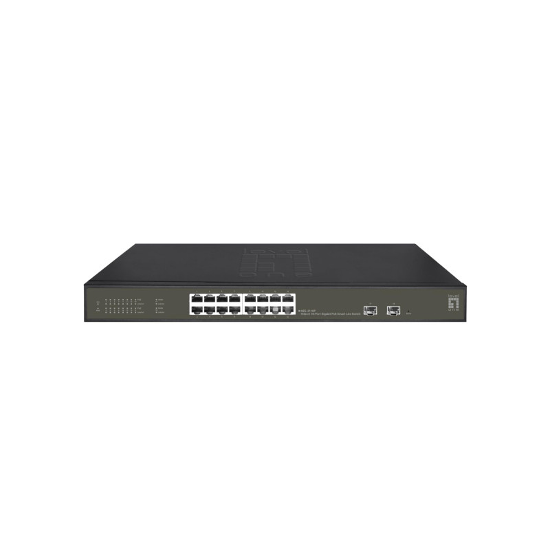 LevelOne Switch 16x GE GES-2118P 2xGSFP 19" 230W 16xPoE+ - Switch