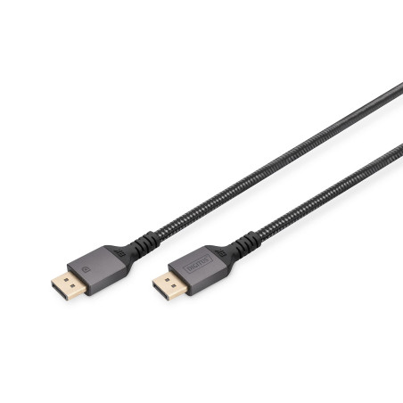 DIGITUS Câble DisplayPort - Displayport 1.4 - UHD-II 8K/60hz - 4k/144Hz - câble tressé - contacts dorés - 2m - Compatible avec m