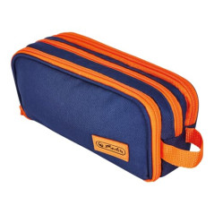 Herluitz Double faulenzer Uni Bleu/Orange 1 pièce, Bleu/Orange, Kindergepäck, Étui à écrire