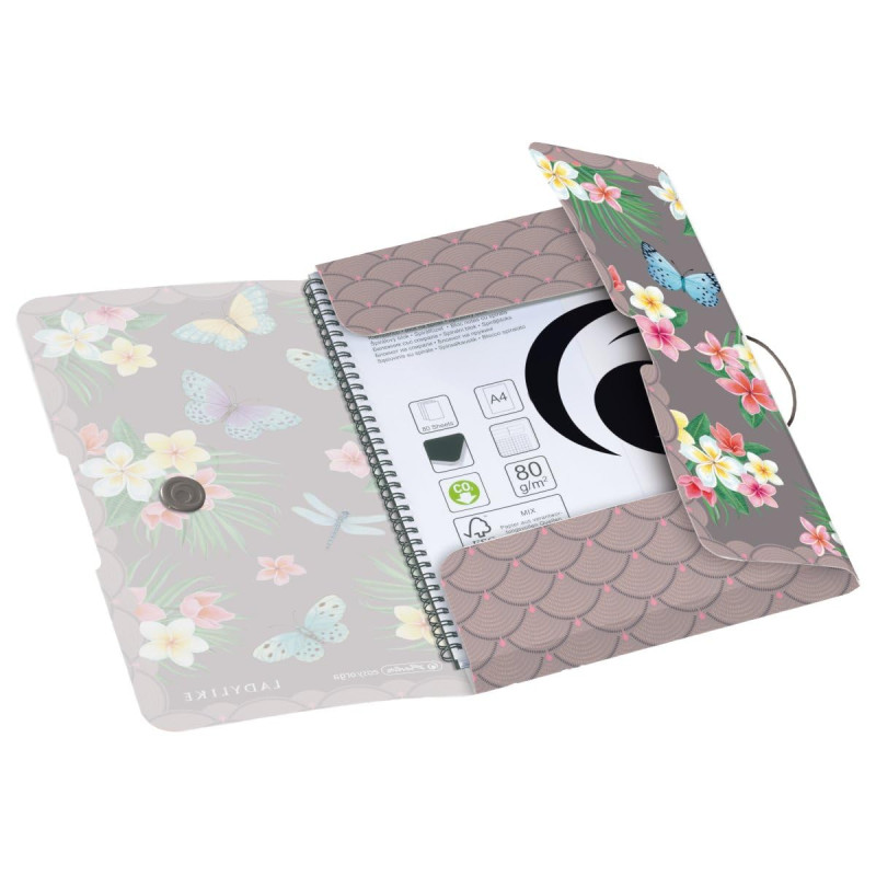 herlitz Classeur élastique en polypropylène Motif papillons Ladylike Format A4 herlitz Classeur élastique en polypropylène Motif papillons Ladylike Format A4