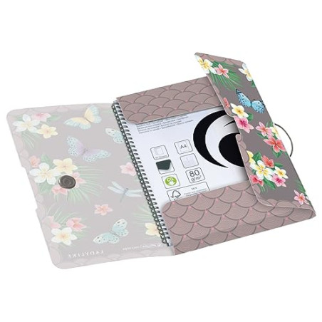 herlitz Classeur élastique en polypropylène Motif papillons Ladylike Format A4