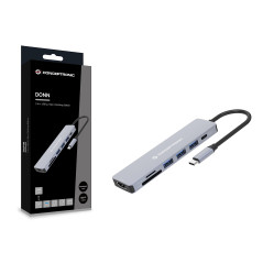 Conceptronic DONN19G Station d'accueil 7 en 1 USB 3.2 Gen 1, HDMI, USB-A 3.0 x 3, SD, TF/MicroSD, USB PD 100 W