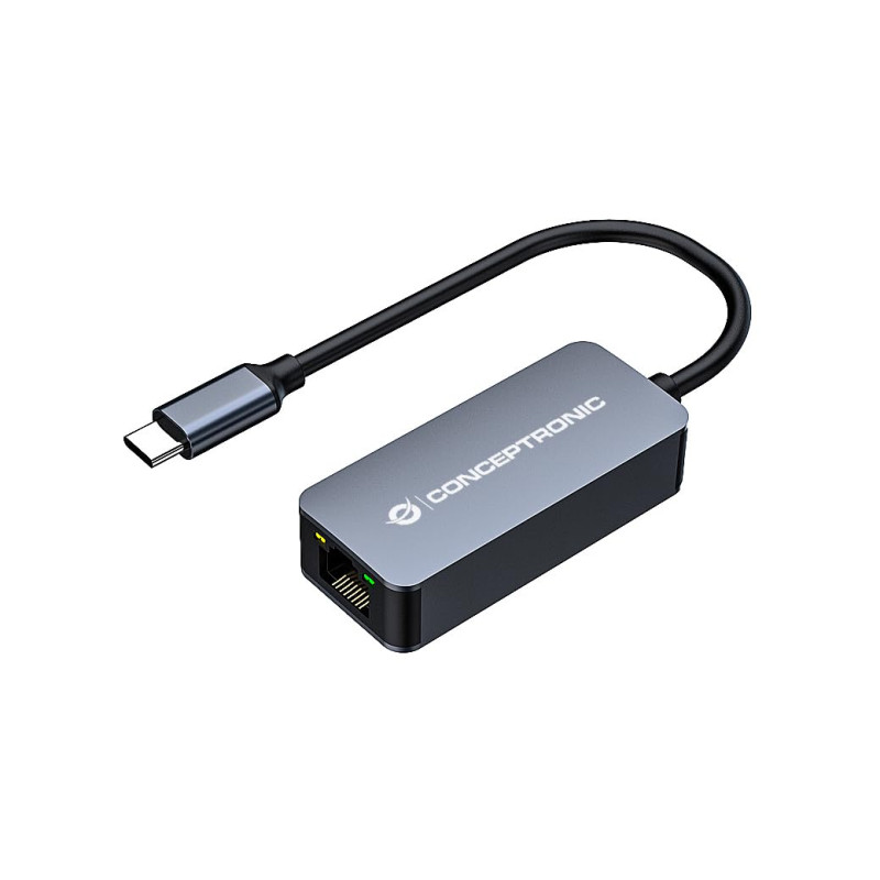 Conceptronic ABBY12GC 2.5G Ethernet USB 3.2 Gen 1 Adaptateur, Wake-on-LAN, Compatible avec Nintendo Switch Conceptronic ABBY12GC 2.5G Ethernet USB 3.2 Gen 1 Adaptateur, Wake-on-LAN, Compatible avec Nintendo Switch