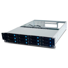 FANTEC 2563 SRC-2012X07-12G/6G 19" 4U 680mm Storage Case, 12x SAS/SATA Slots with 2 Status LEDs Each, Slots for 3.5" and 2.5" Da