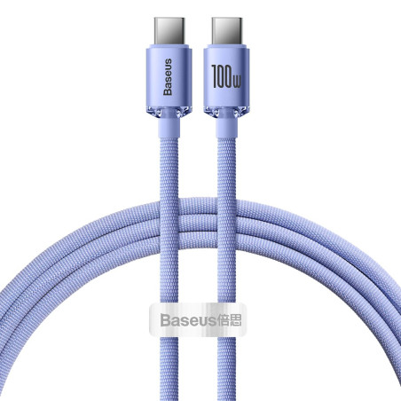 Baseus Crystal Shine Câble de charge PD Type-C Violet 100 W 120 cm