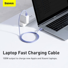 Baseus Crystal Shine Câble de charge PD Type-C Violet 100 W 120 cm