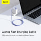 Baseus Crystal Shine Câble de charge PD Type-C Violet 100 W 120 cm Baseus Crystal Shine Câble de charge PD Type-C Violet 100 W 120 cm
