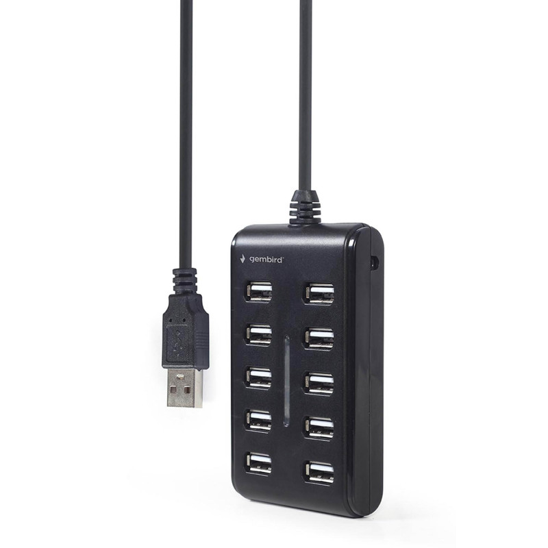 Gembird Hub 10 Ports USB 2.0 - Compact et Plug & Play, Noir Gembird Hub 10 Ports USB 2.0 - Compact et Plug & Play, Noir