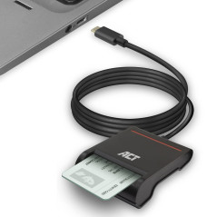 ACT Lecteur de Carte Eid Belgium, Lecteur de Carte USB C, ne Convient Pas pour l'application d'identité 2, Power LED AC6020