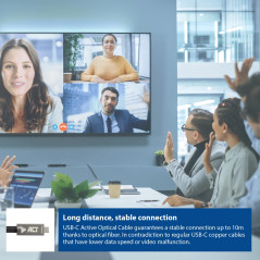 ACT Câble optique actif USB C 3.2 Gen2 10 Gbps haute vitesse pour vidéoconférence Smartboard AK4307 7,5 m