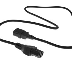 ACT C14 Câble d'alimentation ACT C14 mâle à C15 Femelle, 2,5m, Cordon d'extension, Negro - AK5234