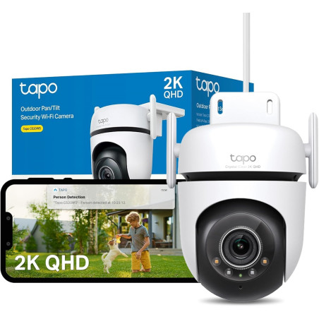 Tapo C520WS2K(4MP) Caméra de Surveillance WiFiextérieur360°,Vision Nocturne Couleur Starlight,Détection de Personne etSuivi de M