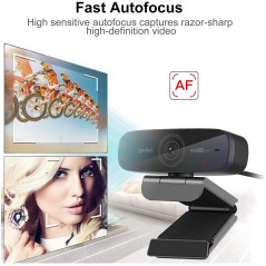 Spedal Webcam 1080P 60fps, Double Microphones Stéréo, Autofocus Live Streaming Caméra Web pour Skype Facebook OBS XSplit, Webcam