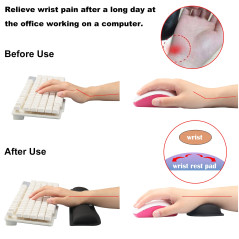 Gimars 2 Pcs Repose-Poignets Souris et Clavier Extra Large en Mousse à Mémoire, Support Wrist Rest Ergonomique Antidérapant pour