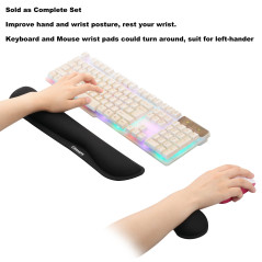 Gimars 2 Pcs Repose-Poignets Souris et Clavier Extra Large en Mousse à Mémoire, Support Wrist Rest Ergonomique Antidérapant pour