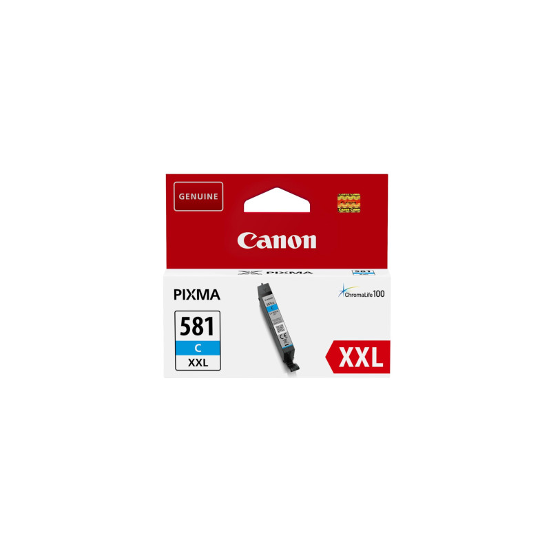 Canon CLI-581 XXL C Cartouche Cyan Capacité XXL (Emballage carton) Canon CLI-581 XXL C Cartouche Cyan Capacité XXL (Emballage carton)