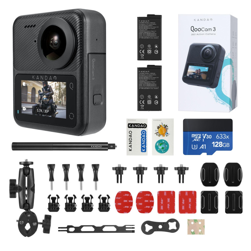 KanDao QooCam 3 caméra d’Action, Combo Moto, 5.7K 62MP Photo 60fps Flawless 360 caméra vidéo, Double 1/1.55" capteurs Mieux pour KanDao QooCam 3 caméra d’Action, Combo Moto, 5.7K 62MP Photo 60fps Flawless 360 caméra vidéo, Double 1/1.55" capteurs Mieux pour