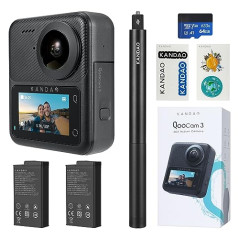 KanDao QooCam 3 caméra d’Action, Combo Voyage, 5.7K 62MP Photo 60fps Flawless 360 caméra vidéo, Double 1/1.55" capteurs Mieux po